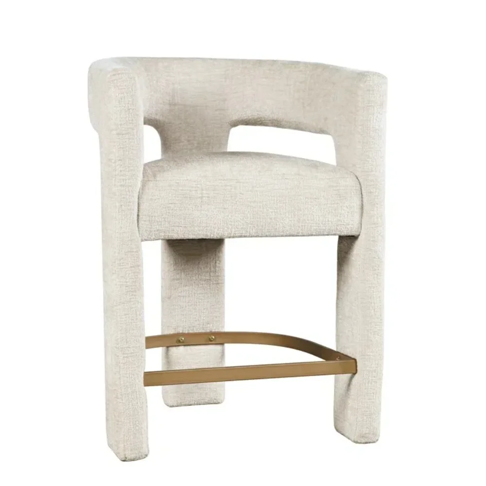 Modern Upholstered Counter Stool Velvet Kitchen Bar High Chair For Home Hotel Furniture view 5