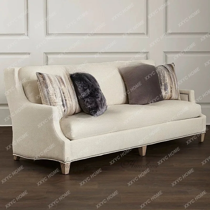 Simple Fabric Sofa American Luxury Country Living Room Sofa Multi Person Seating