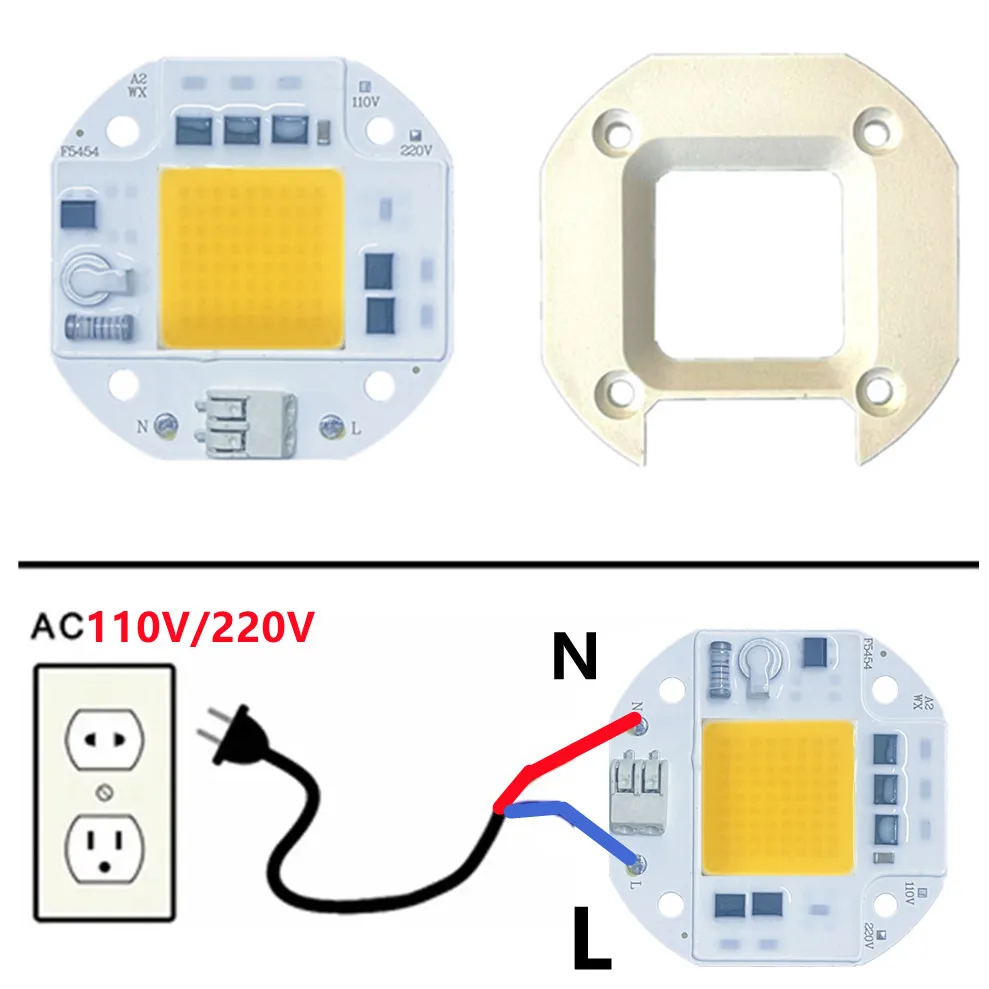 AC 110V 220V High Power 50W 70W 100W COB LED Chip For Spotlight Floodlight No Need Driver LED Lamp DIY Lighting LED COB Chip