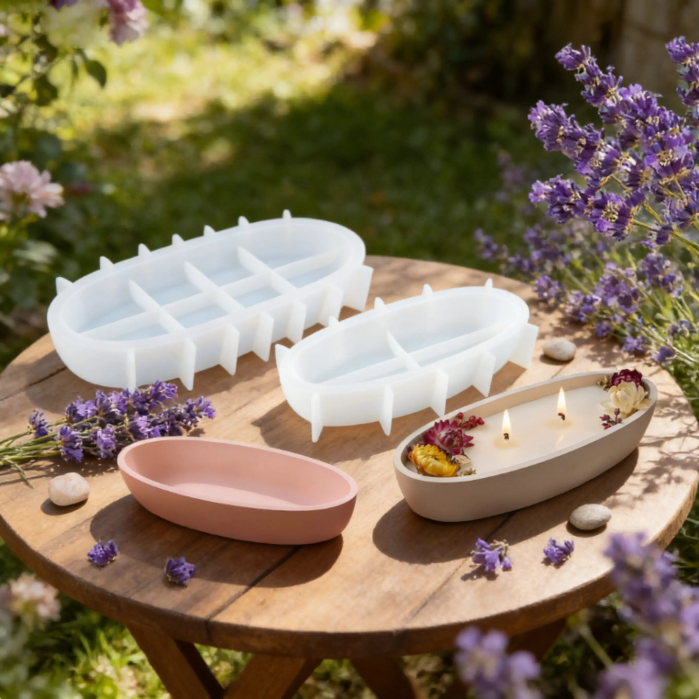 

Силиконовая форма для овальных подносов (2 шт.), для поделок своими руками, для демонстрации украшений, для домашнего декора, для хранения украшений, гипса, свечей.