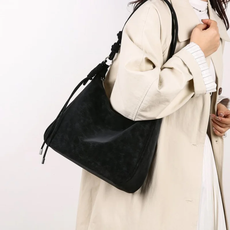 

Modish Women's Handbag Made Of Nubuck Leather Boasting Casual Cyprus Trendy Spacious Soft Daily Look