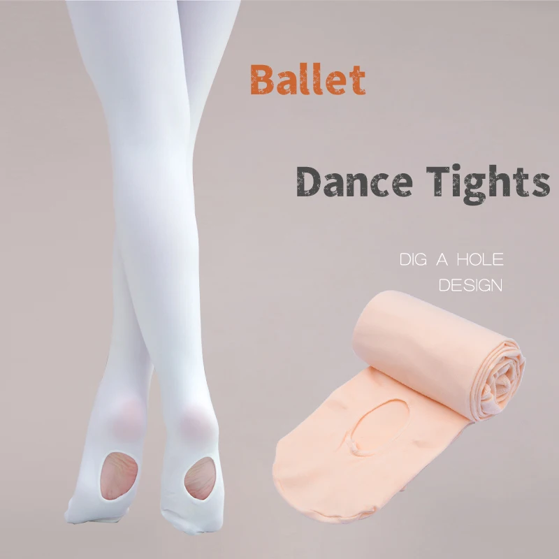 Meia-calça de dança de alta elasticidade com buraco para bebês meninas, calças justas princesa, meias para mulheres, crianças infantis, estudante,