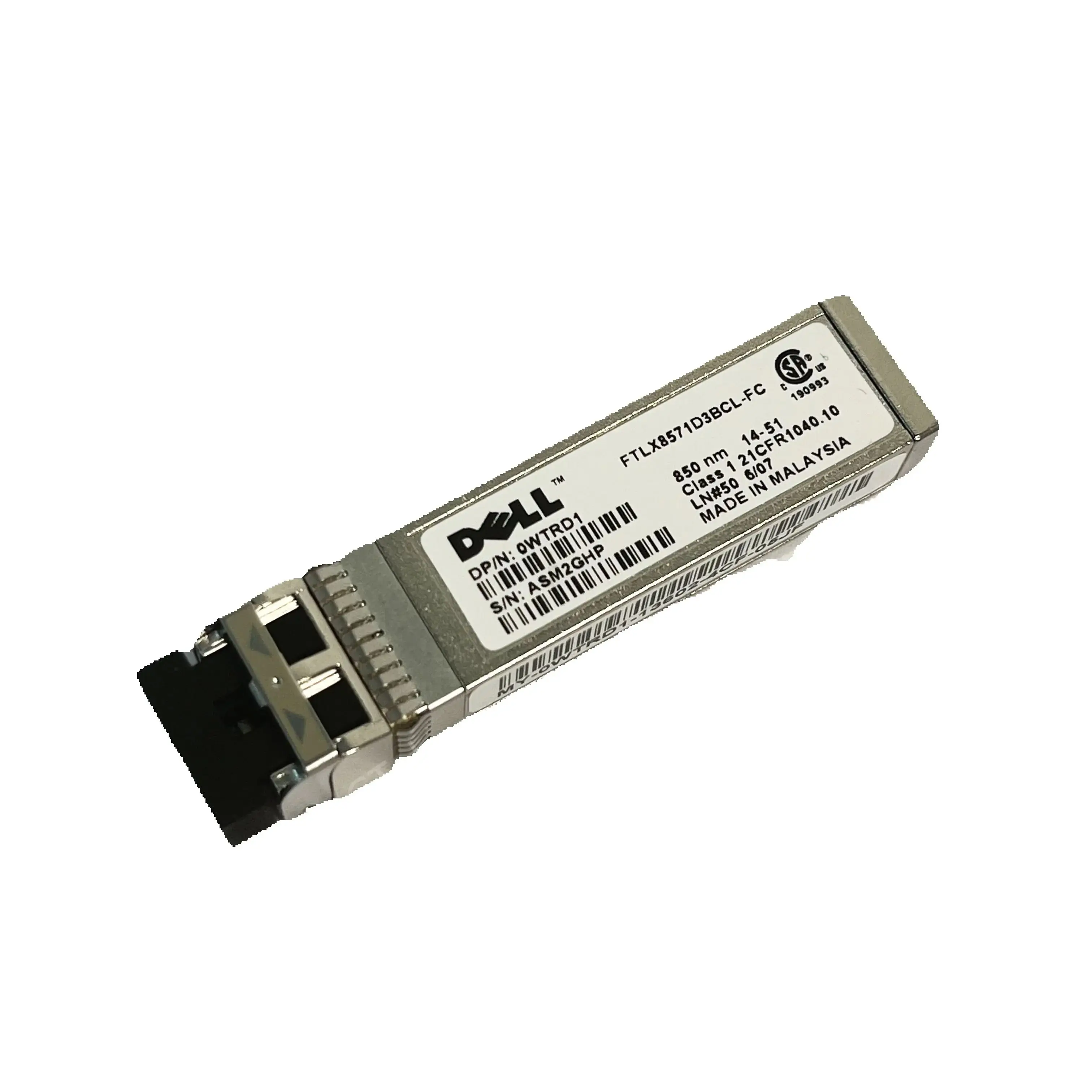 WTRD1 Dell FTLX8571D3BCL-FC 10G SFP + SR 850nm 300m جهاز الإرسال والاستقبال SFP-10G-SR وحدة الألياف البصرية