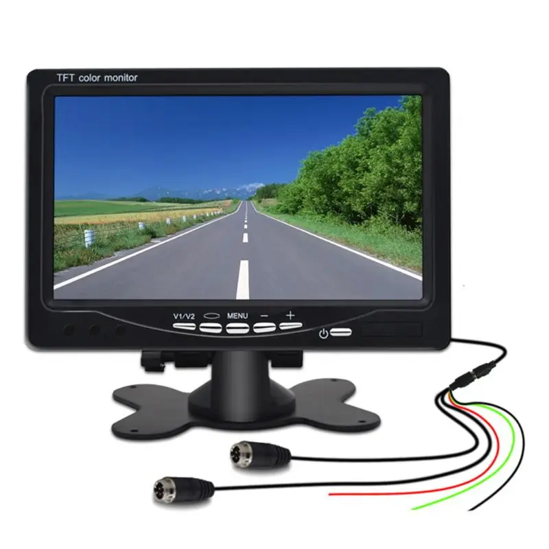 

2024 New 7" TFT LCD Monitor Display Wired Cameras Reverse Camera Parking System for Car Rear View Mirror Monitors Support DVD