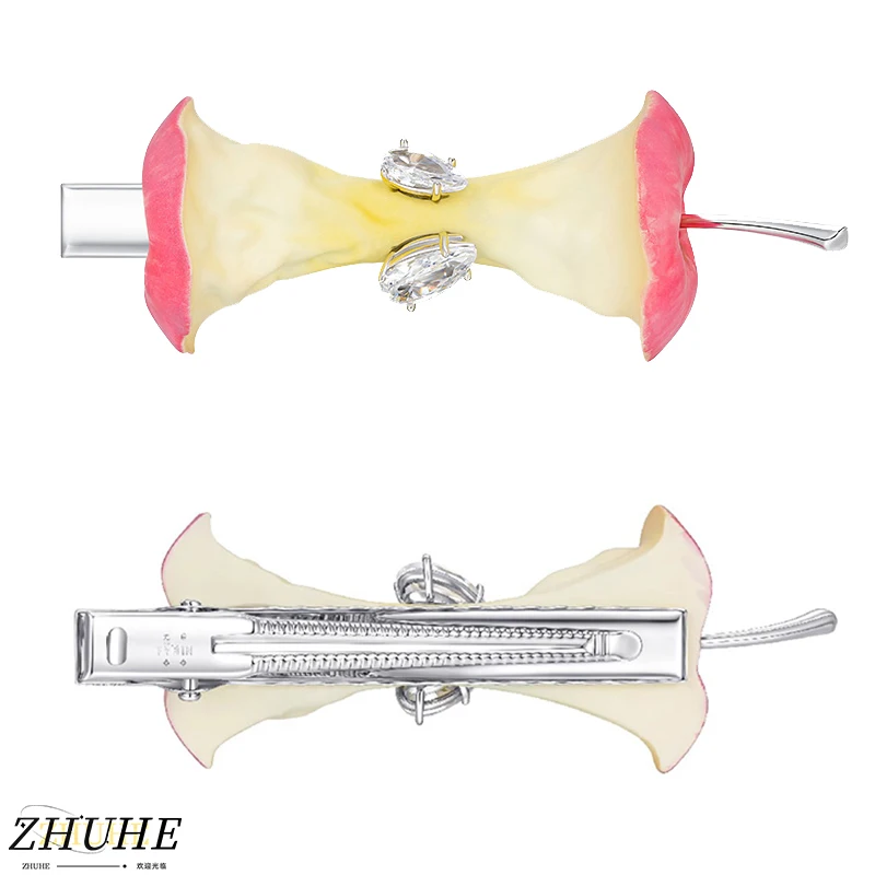 

ZHUHE The Sweet And Romantic Apple Core Hair Clip Made Of Resin Is A Jewelry Accessory For Women's Carnival