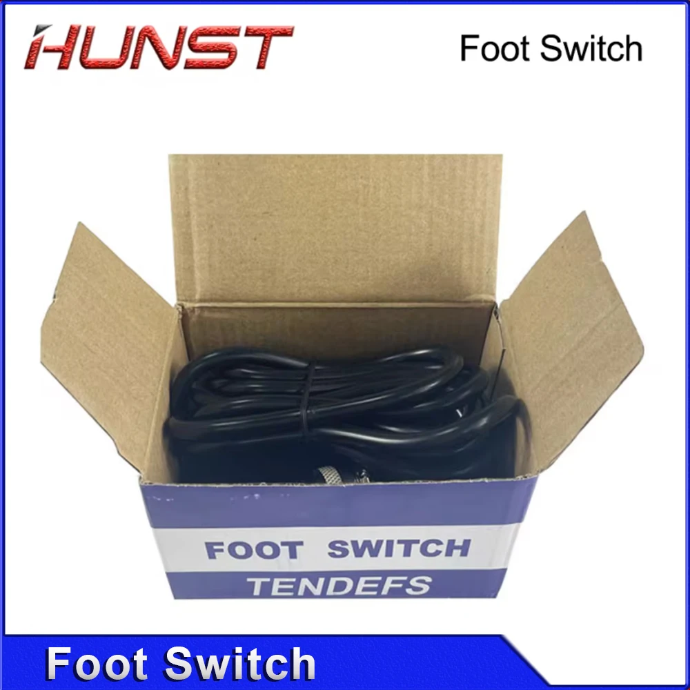 HUNST Interruptor de pie de metal TFS-1 10A 250VAC Longitud de línea 1,9 M Pedal pequeño de reinicio automático