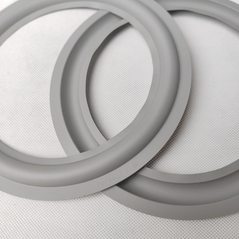 2 قطعة مكبر صوت محيطي بديل بحافة مطاطية لإصلاح حلقة مكبر الصوت لـ B&W باللون الرمادي