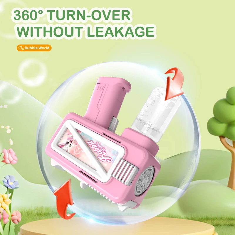 ใหม่ไฟฟ้าการ์ตูนBubble Gunเด็กกลางแจ้งInteractiveมือถือBubbleของเล่นงานแต่งงานกลางแจ้งไม่มีแบตเตอรี่Bubble Water