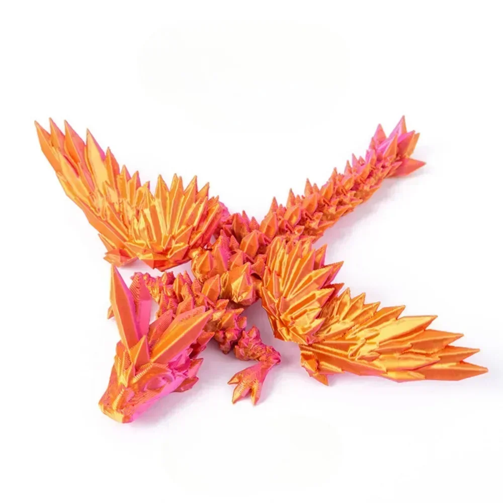 New Printed 3D Gem Wing Crystal Fidget Toy Rotatable Articulated Dragon Ideal Gift for Kids with ADHD Perfect for Birthday