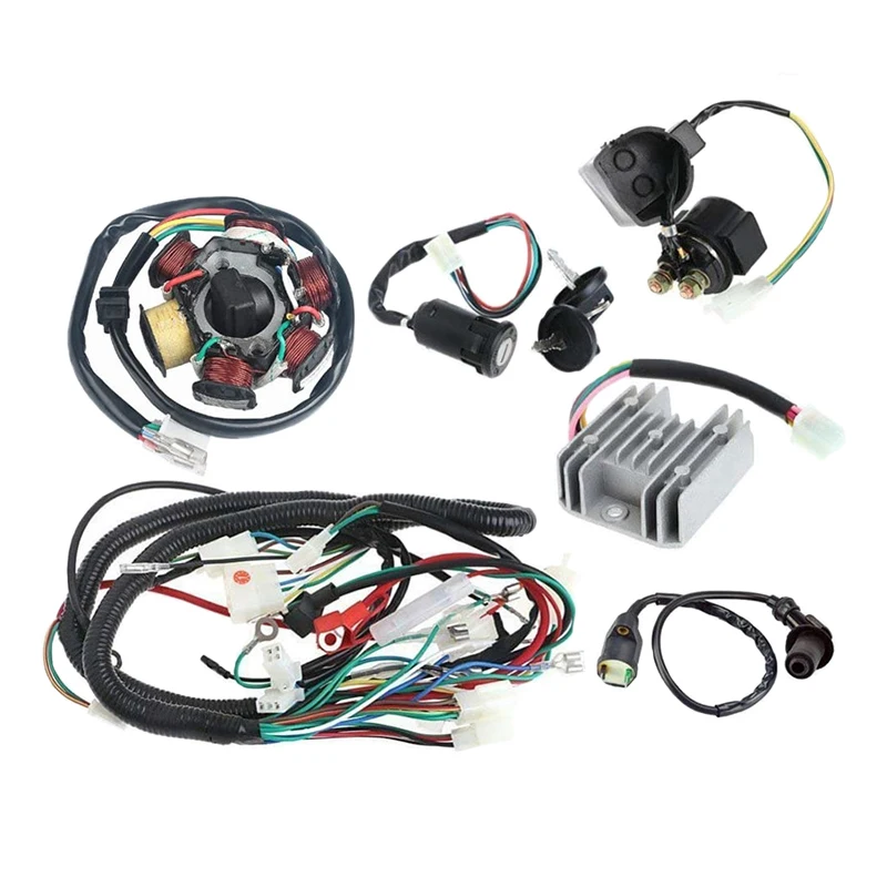 A54P-Full Electrics Wiring Harness CDI Coil For GY6 150CC ATV Quad Buggy Go Kart