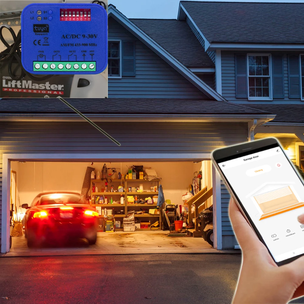 Smart Tuya Receptor Rx Multi 300-900mhz Universal Gate Garage Automation Remote Control Receiver Momentary Relay Module SMG-8122