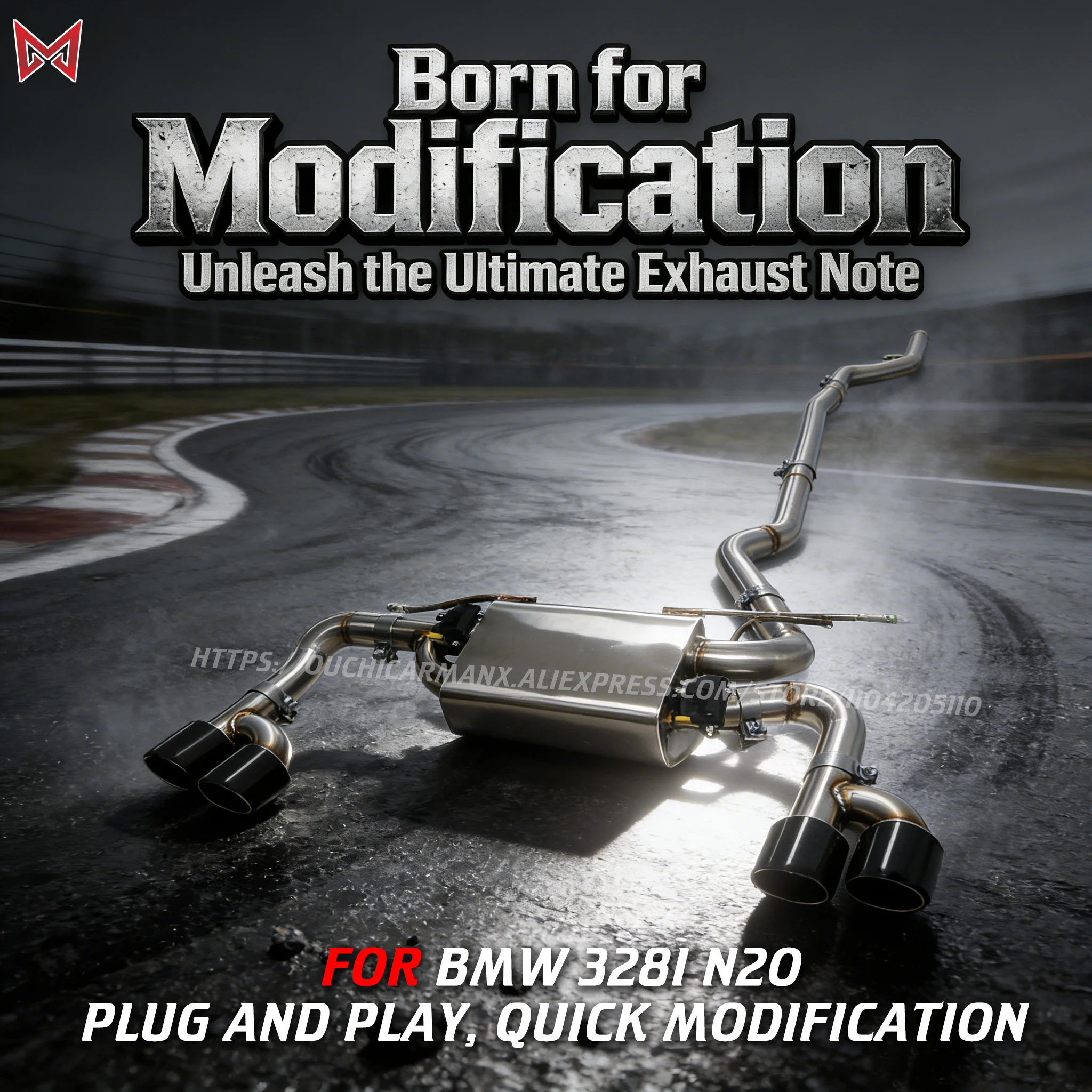 

Catback for BMW 328i N20 SS304 Exhaust pipe Muffler with remote control Electronic valve Non-destructive installation