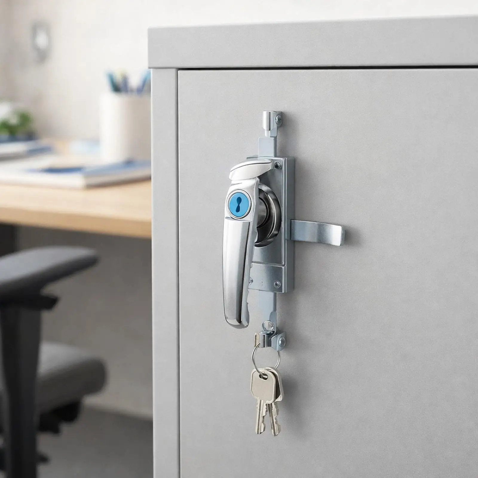 Handle Cabinet Lock for Metal Cabinet Drawer Anti Rust Security with Keys for Tool Locker Replacement