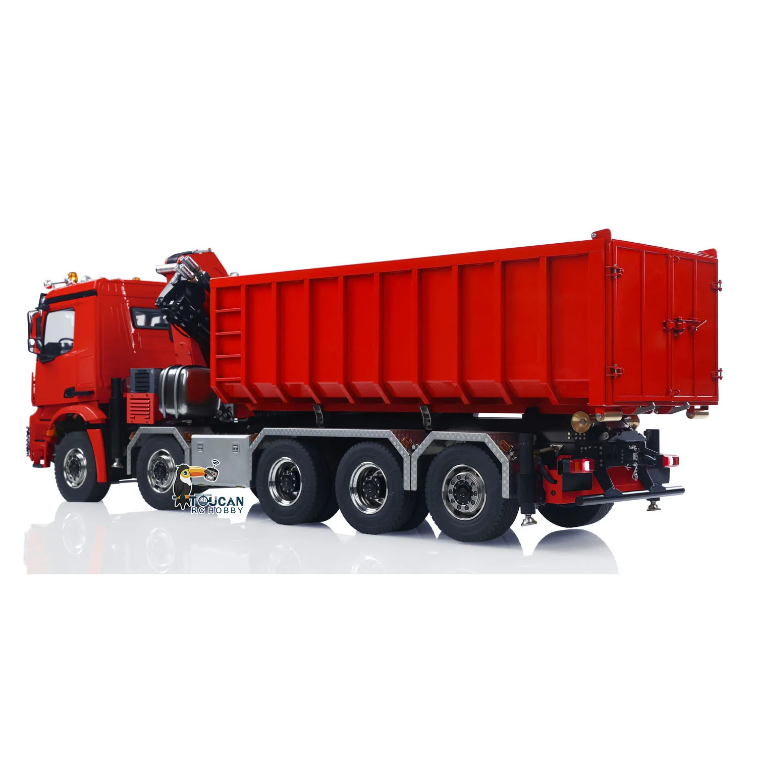 Metal Hydraulic RC Tipper Car 1:14 10x10 Remote Control Full Dump Crane Trucks Sound Light Car Machine Vehicle Model THZH1828