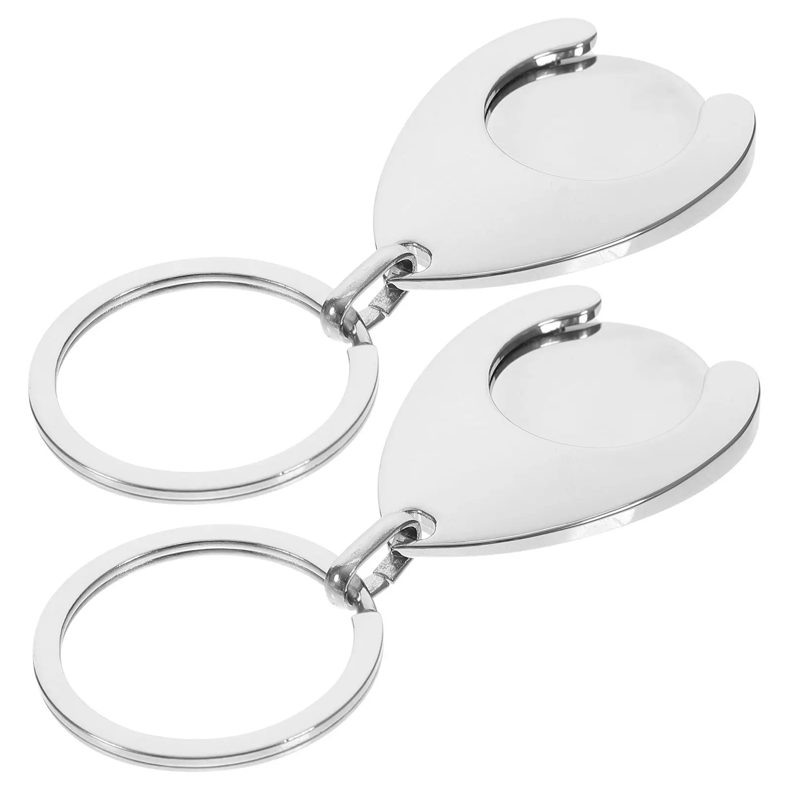 

2Pcs Supermarket Trolley Token Key Ring Shopping Cart Coin Keychain Metal Accessories Non Rust Lightweight Portable