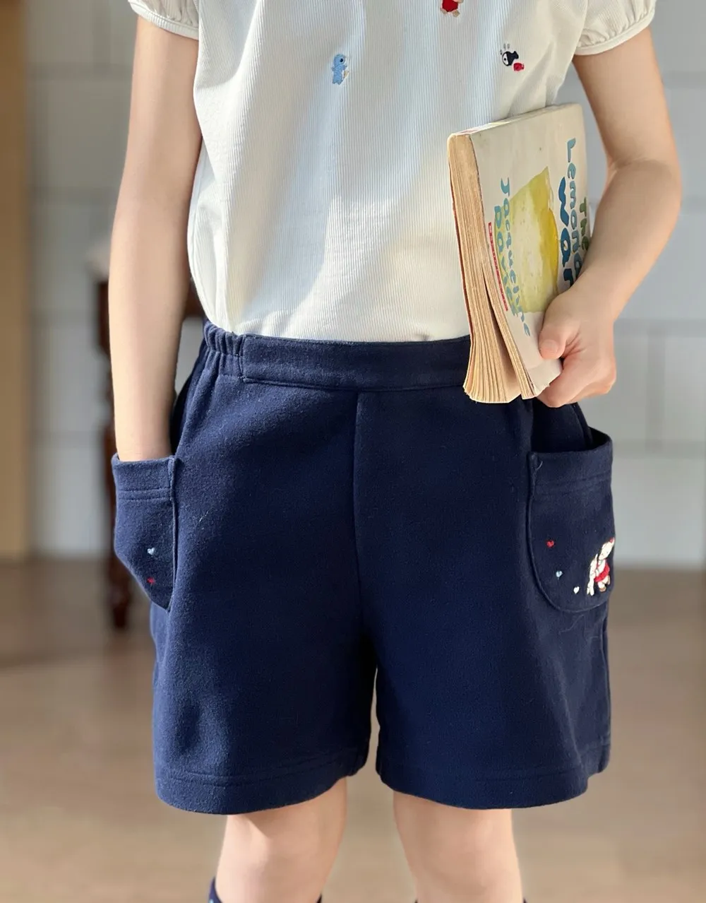

kids girls clothes toddler boy shorts baby pants Cartoon embroidered small pocket shorts baby casual pants