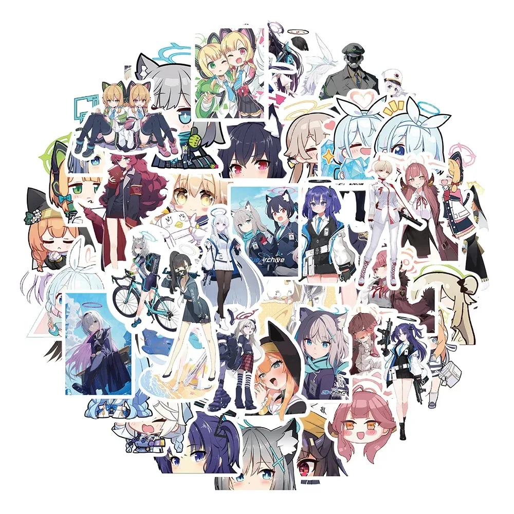 10/30/50pcs Anime Blue Archive Cartoon Stickers Hoshino Shiroko Anime Decals Laptop Phone Notebook Diary Decoration Sticker Toys