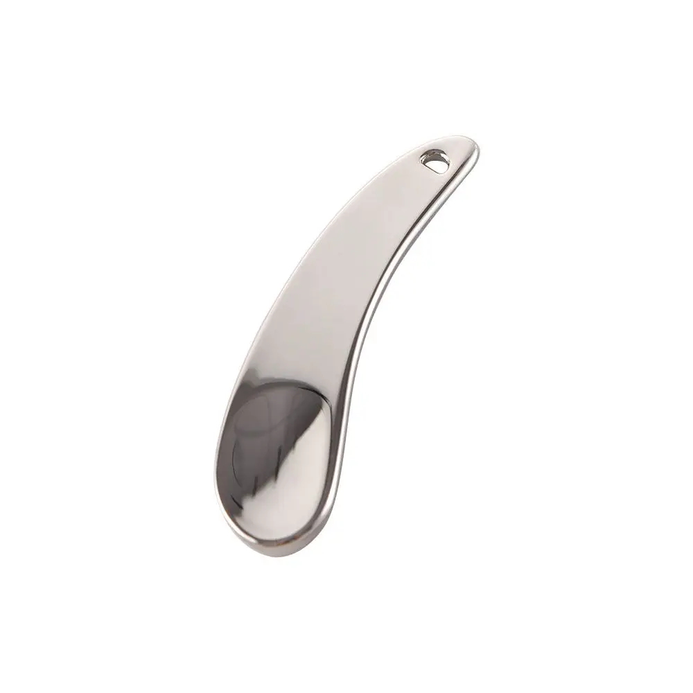 Silver Eye Cream Stick Massage Spoon Beauty Scoop Metal Facial Cream Spoon Mini Cosmetic Spoon Makeup Spatula Curved Scoop