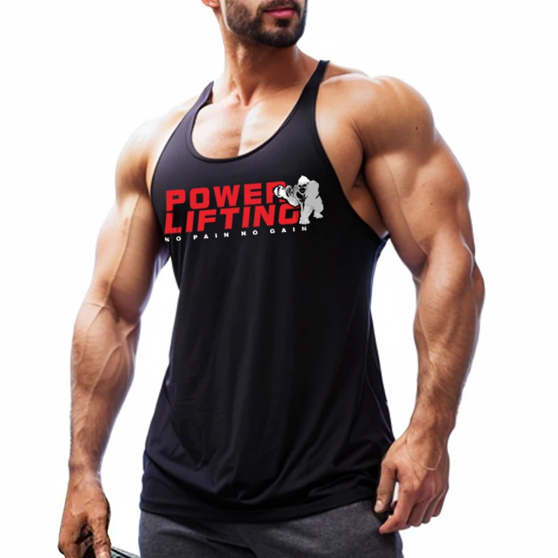 European American Men\'s Tank Tops Fitness gym Clothing ​Muscle Sleeveless Sportswear Summer Shirts Man Bodybuilding Running Vest