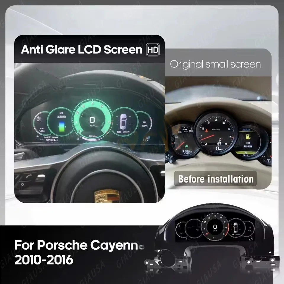 Y Newest Car Digital Cluster Dashboard Virtual Cockpit LCD Instrument For Porsche Cayenne 2011-2017 Speed Meter Screen Head Unit
