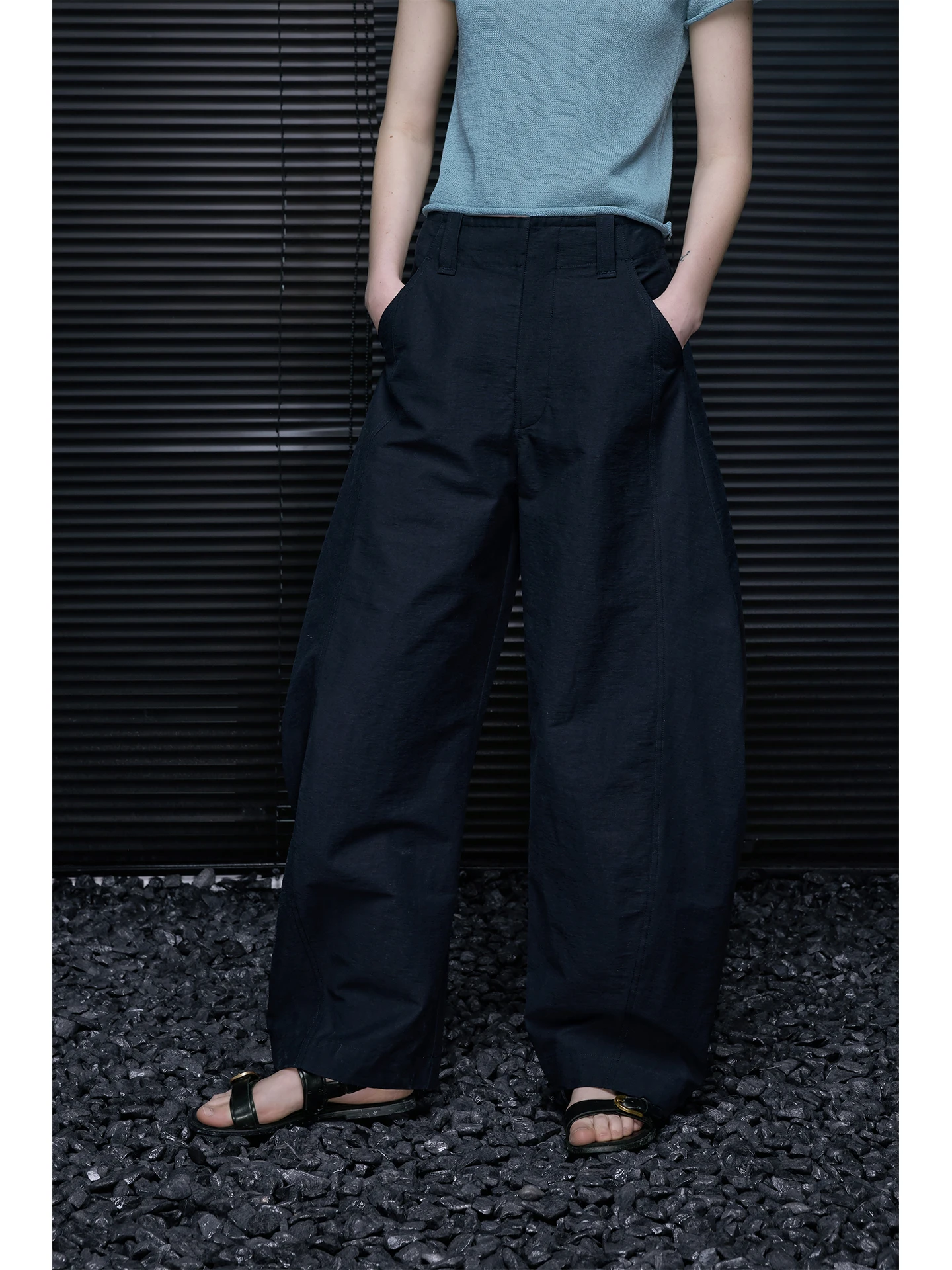 

Loose Wide Leg Casual Pants Women's k Blue Spring 2026 New Sle Street Faion Cotton Blend Comfortable Versatile Trousers