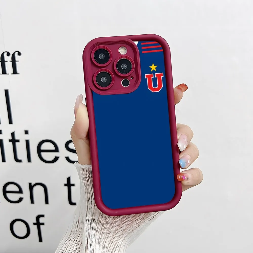 Chile University Logo Phone Case Simple Solid Color Matte Silicone For IPhone 15 14 13 12 11 Pro Max Plus Soft Couple