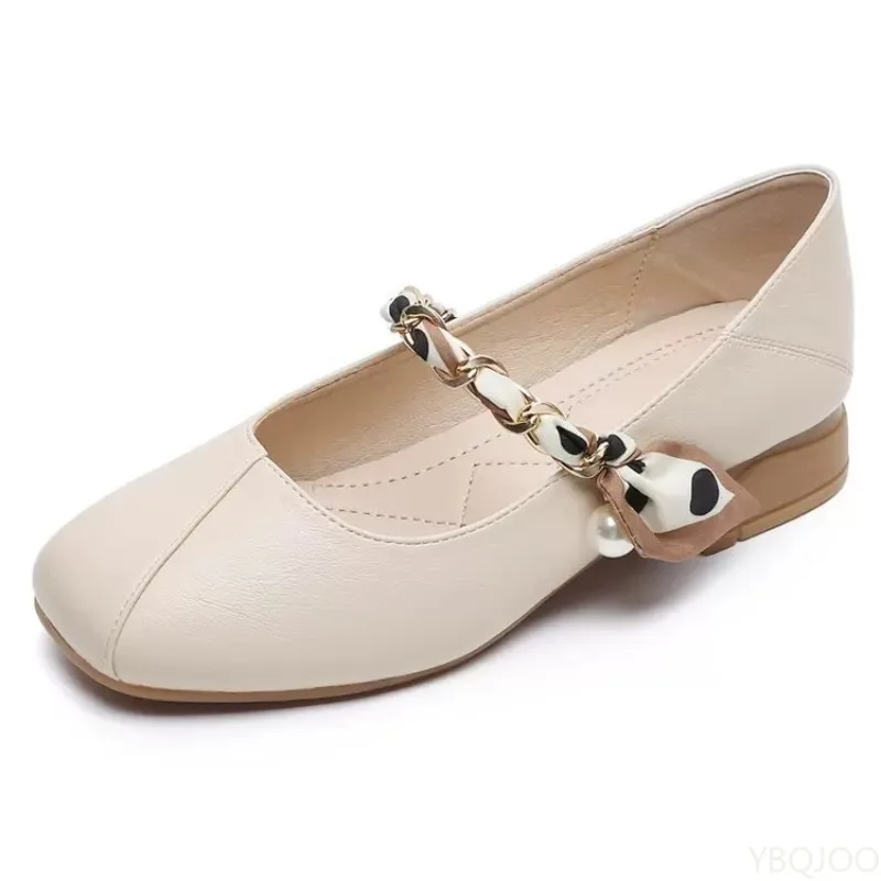 أحذية نسائية ريترو لربيع وصيف جديدة قابلة للتنفس بكعب منخفض، أحذية فردية بسيطة ومريحة ومتعددة الاستخدامات وخفيفة الوزن للنساء