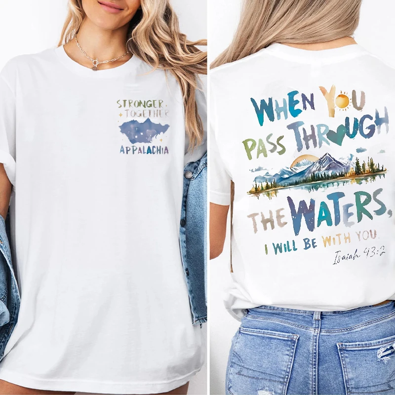 

Colorful Letter Bible Verses T-shirts Women Casual Jesus Theme Tops Short Sleeve Female Christianity Tshirts