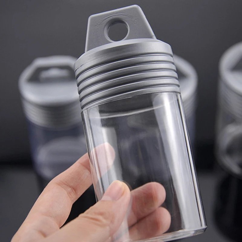 1pc PVC Transparent Plastic Bottle Opener Drill Bit Round Bottle Storage Tank Free Combination Storage Container