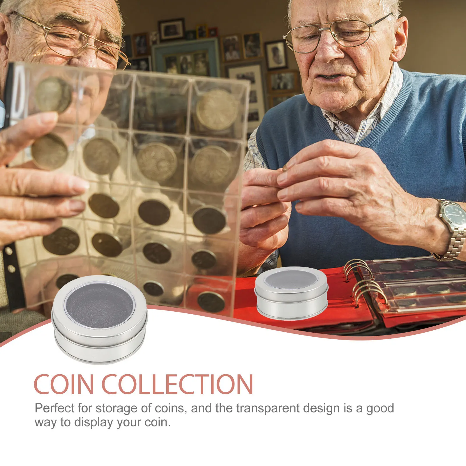 3 قطعة حامل صندوق تخزين العملات المعدنية التذكارية سميكة صفيح مقاومة للغبار لهواة جمع عملة واحدة كبسولة عرض #4