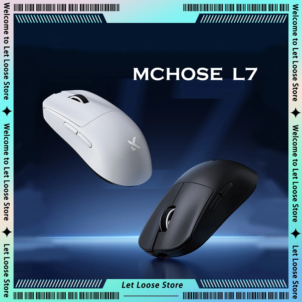 MCHOSE L7 Ultra Mouse PAW3395 8K Three-mode 2.4G Wireless  BT Rechargable Portable Lightweight E-sports Customized PC Mice