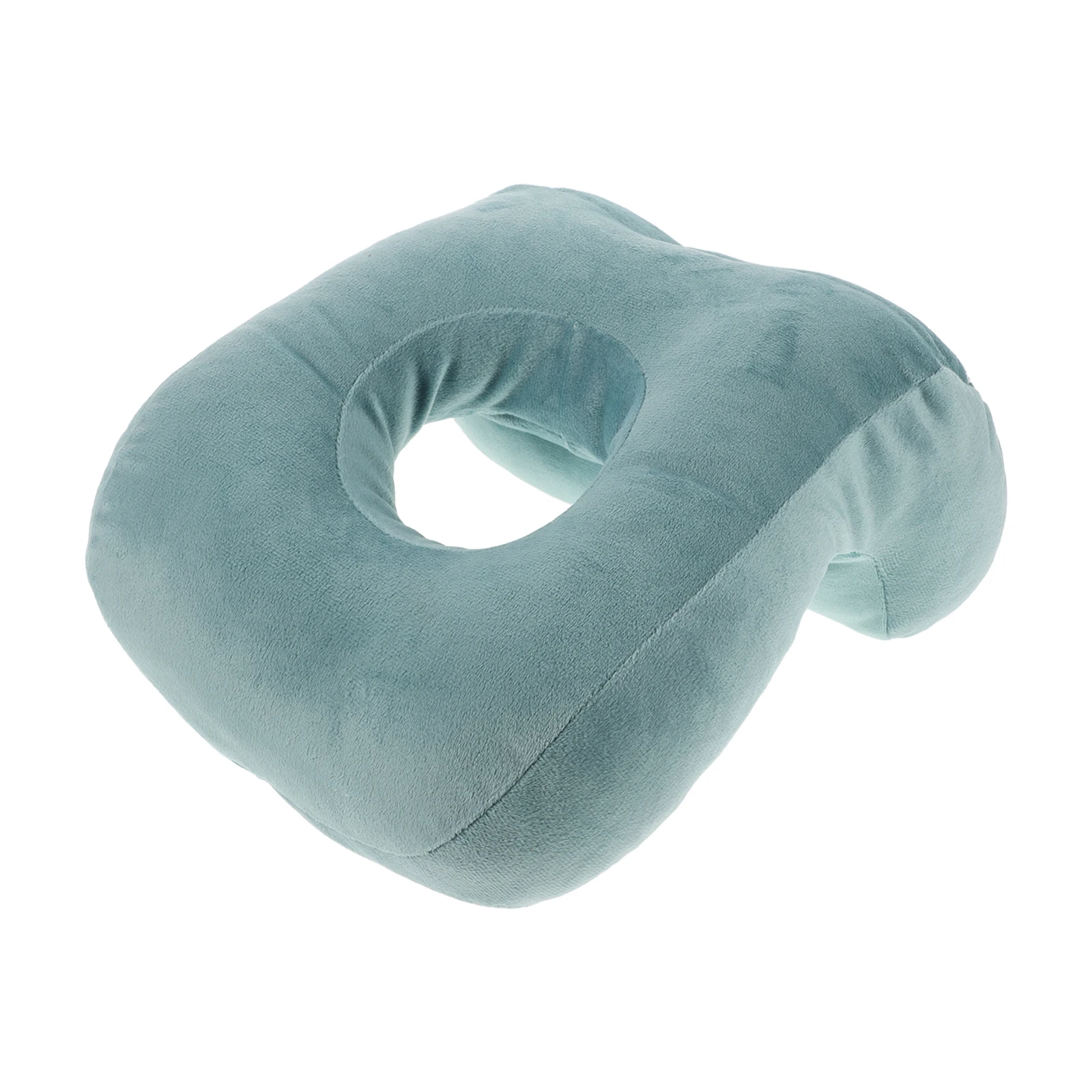 

Memory Foam Nap Pillow Desk Work Travel Donut Bed Massage Stomach Sleep Face Down Pillows Sea Blue Removable Cover
