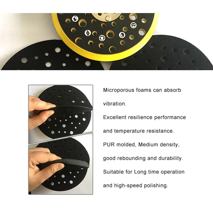6' 52-Hole DA Sander Backing Pad Multi-Hole Sanding Backup Pad Random Orbital Sanding for Random Orbital Sanding Grinding Sander