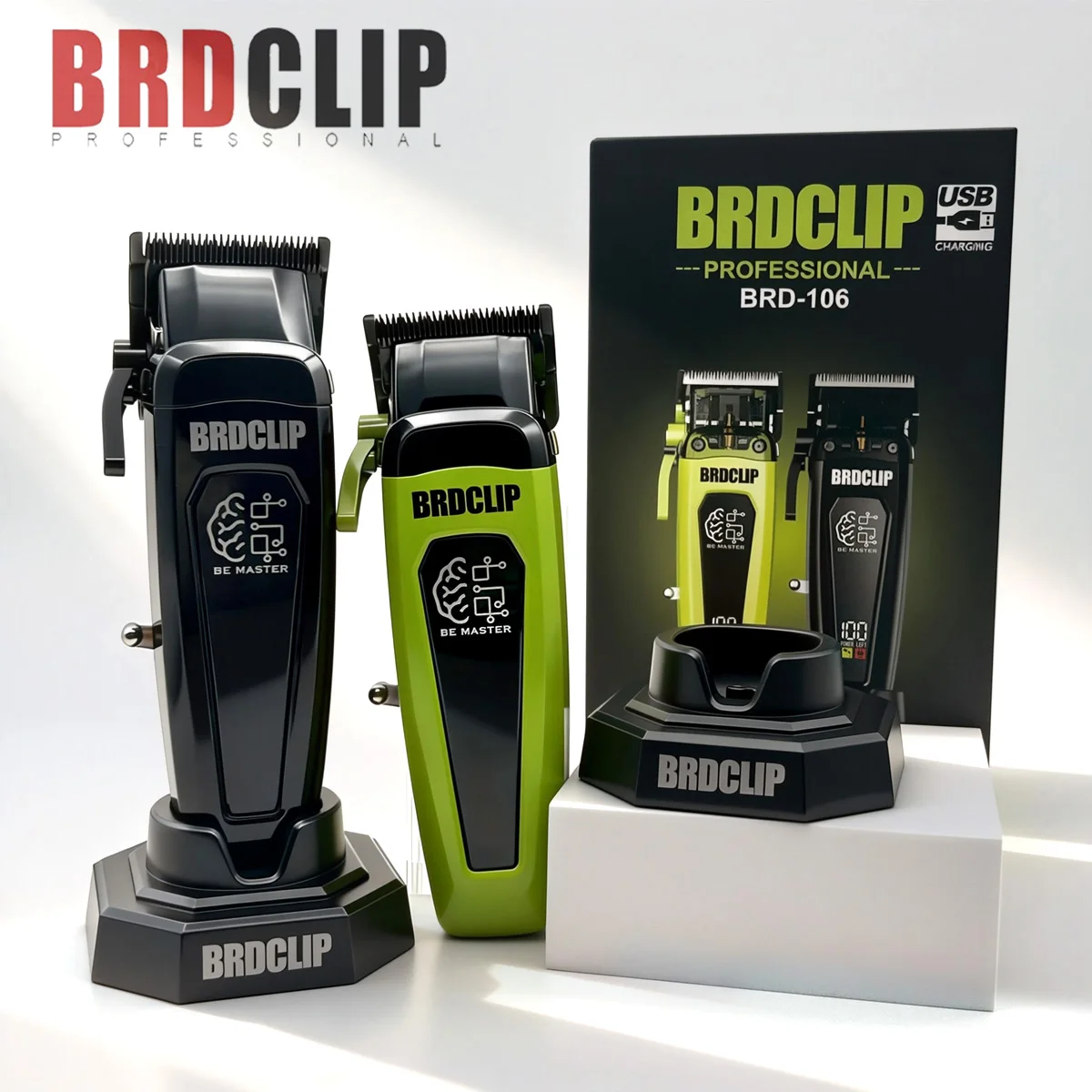 BRDCLIP Haarschneidemaschine Haarschneidemaschine profi Haarschneidemaschine Verstellbar Haarschneidegerät Professionell Haarschneidemaschine für Friseure Ladestation Haarschneidemaschine für Herren