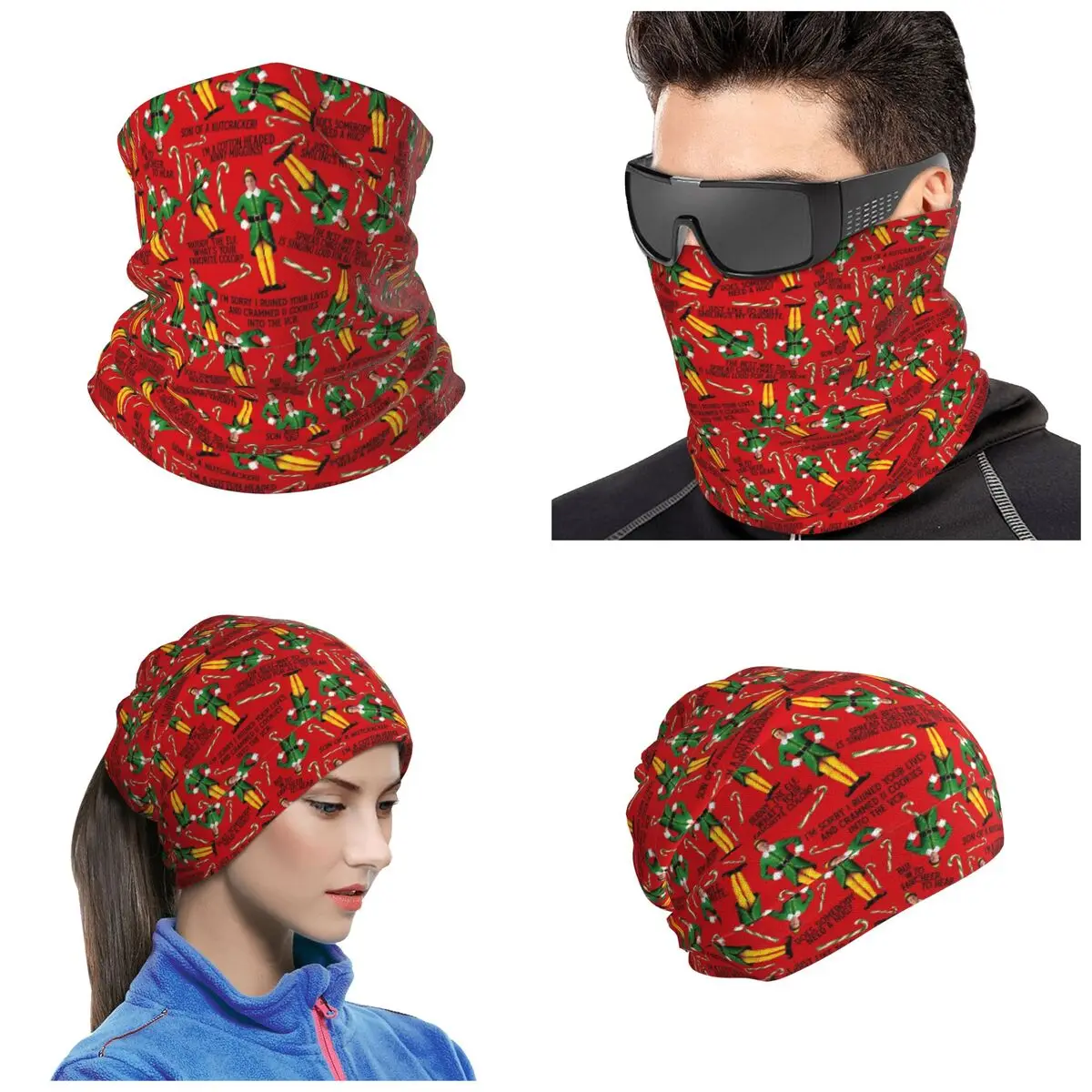 Buddy The Elf Print Bandana Neck Cover Printed Wrap Scarf Multi-use Face Mask For Men Women Adult All Season