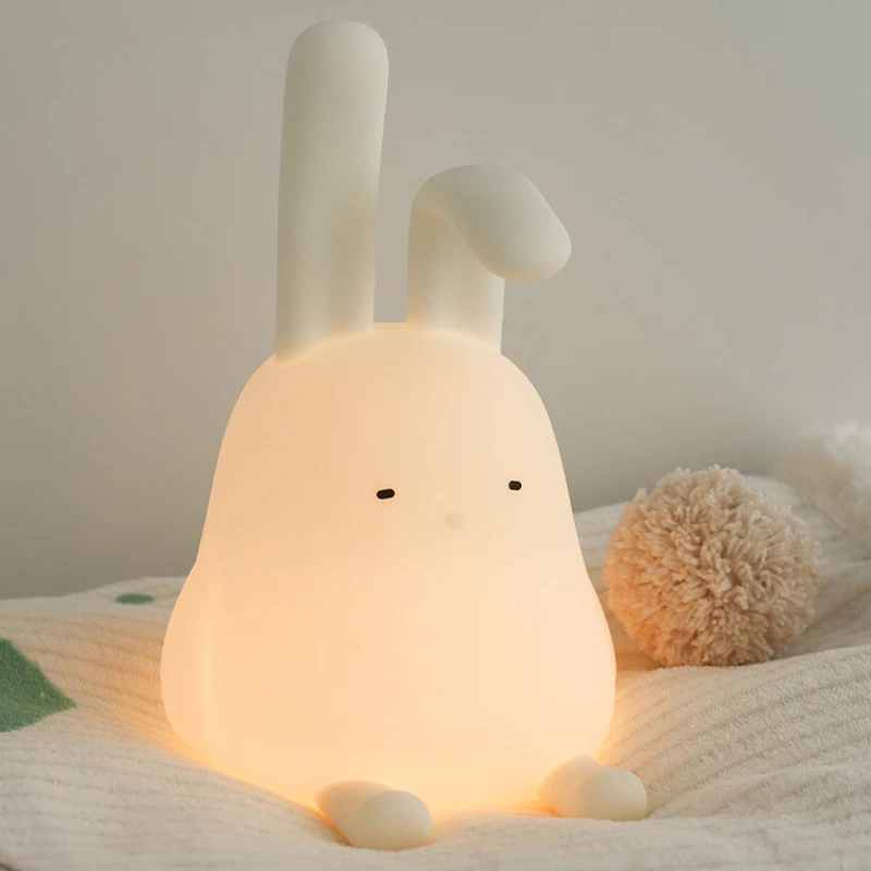 Led usb Sensor Tocha luminária Luz de ambiente de conejo para niños, lámpara de sincronización Led regulable, luz nocturna suave para bebé, regalo de novia, luces nocturnas para niños, decoración de habitación