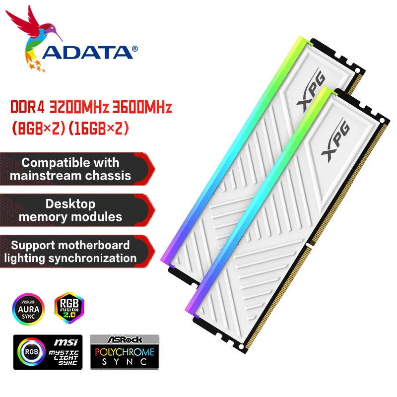 

ADATA XPG D35G DDR4 RGB Memory RAM 8GBX2 16GBX2 3200MHz 3600MHz Original Desktop Memory modules with Heatsink