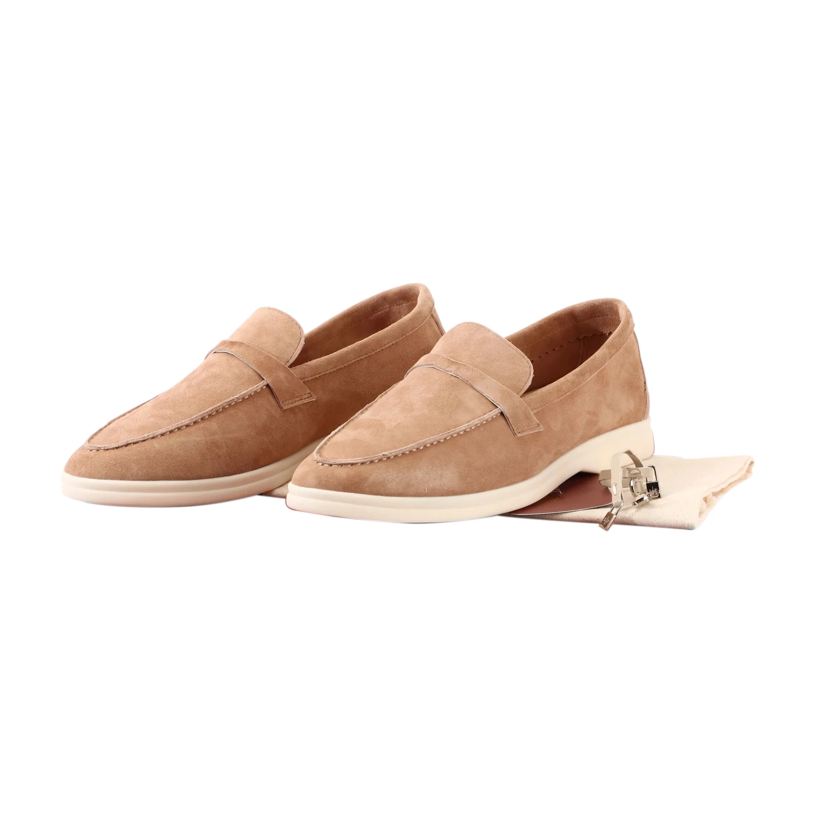 Women Suede Loafers Shoes Spring Autumn Fashion Causal Moccasin Leather Metal Pendant Flat Lazy Slipon Mules Shoes