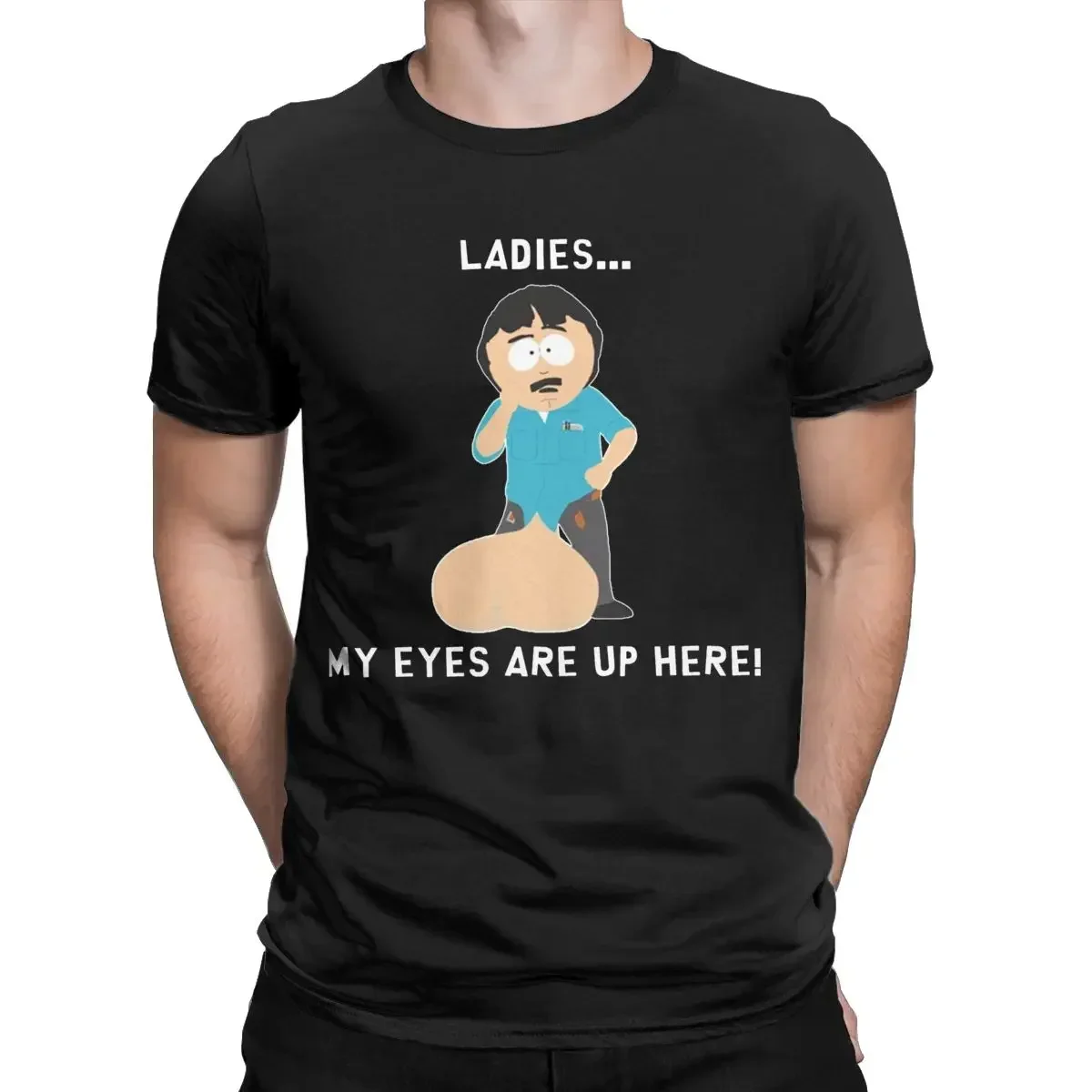 O Neck Tops Printed Men's T-Shirt Southpark Pure Tees D Summer Short Sleeve Randy Marsh Ladies My Eyes Are up Here T Shirts tops