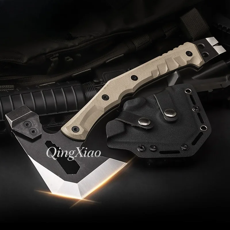 Tactical Multi Function Hand Axe Outdoor Survival Gear For Mountain Cutting Camping Firewood Splitting Processing Tool