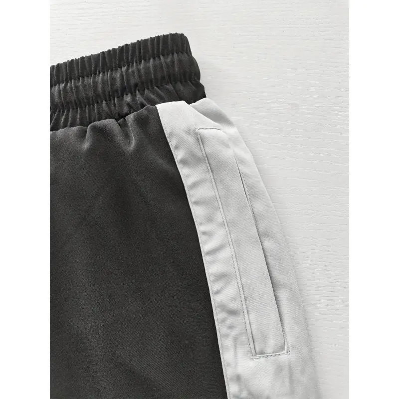 Side Stripe Track Pants Loose Fit Men's Casual Pants No Brand Registered Trademark Elasticity Grade Non Elastic Winter Collec...