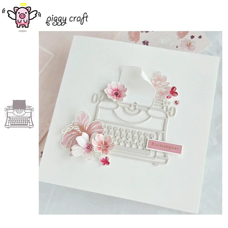 Piggy Craft metal cutting dies cut die mold Typewriter Scrapbook paper craft knife mold blade punch stencils dies