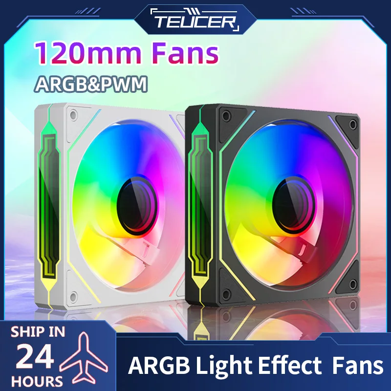 fan 120 mm argb light effect cpu cooling fan 12cm 4pin pwm fans compativel com 360 mm water radiator teucer lz4pro case 01