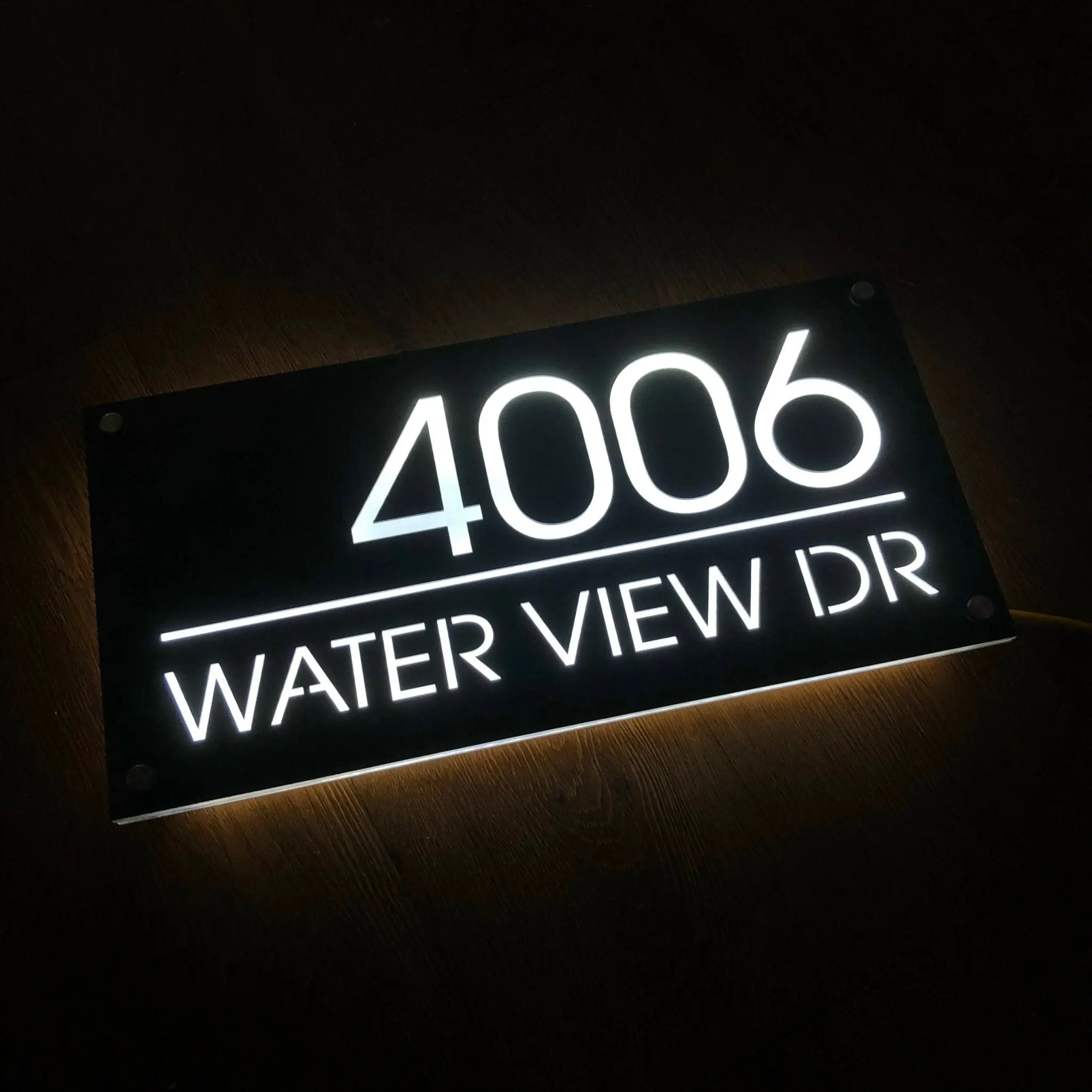 Imagem -02 - Acrílico House Address Street Sign Light Sinal Led Personalizado Luz Interior e Exterior Horizontal e Vertical Apartment And Custom Content Numbers