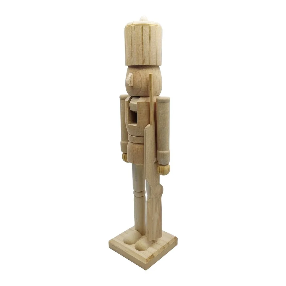 15 Inch Wooden Unpainted For nutcracker Figure for Craft Painting Christmas Decor DIY Festive Home Office for project