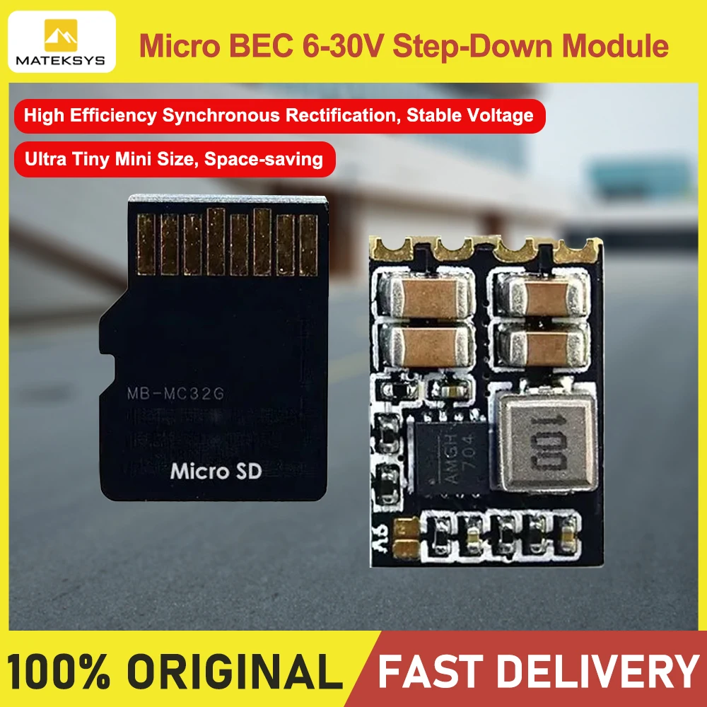 Matek Micro BEC Step down Regulator 6-30V to 5V/9V Adjustable Power Module for RC FPV Drone Flight Controller Servo VTX