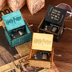 Hogwarts Music Box Harries Potter Souvenirs Hand Cranked Wooden Handle Toys Party Decorations Birthday Gifts for Children