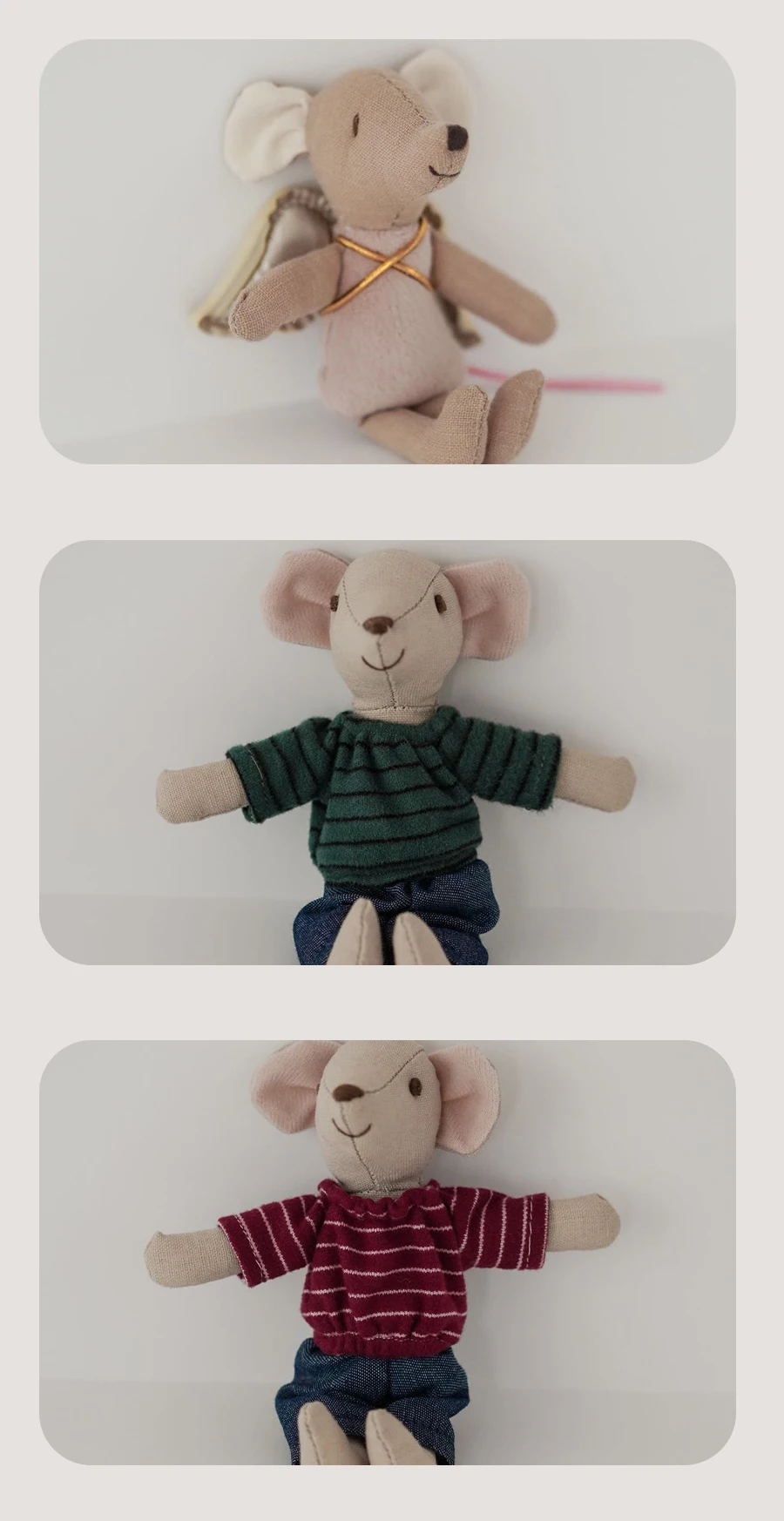 1 Stück Plüsch-Maus Puppe Spielzeug Weiches Stofftier für Kinder Urlaubsgeschenk Geburtstagsgeschenk Zimmerdekoration Rollenspiel – Detail 5