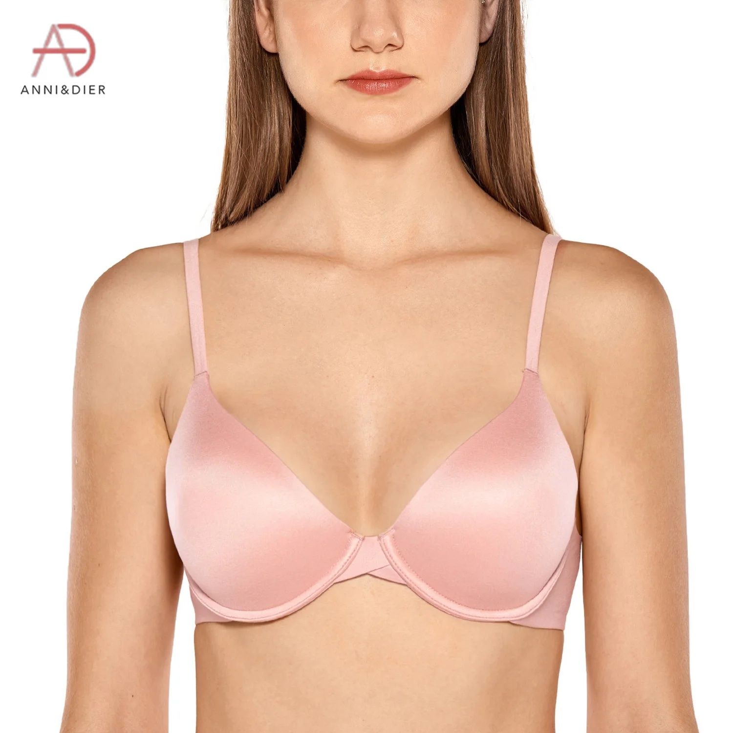 Women's Soft Foam Lightly Lined Full Coverage Underwire T-Shirt Bra