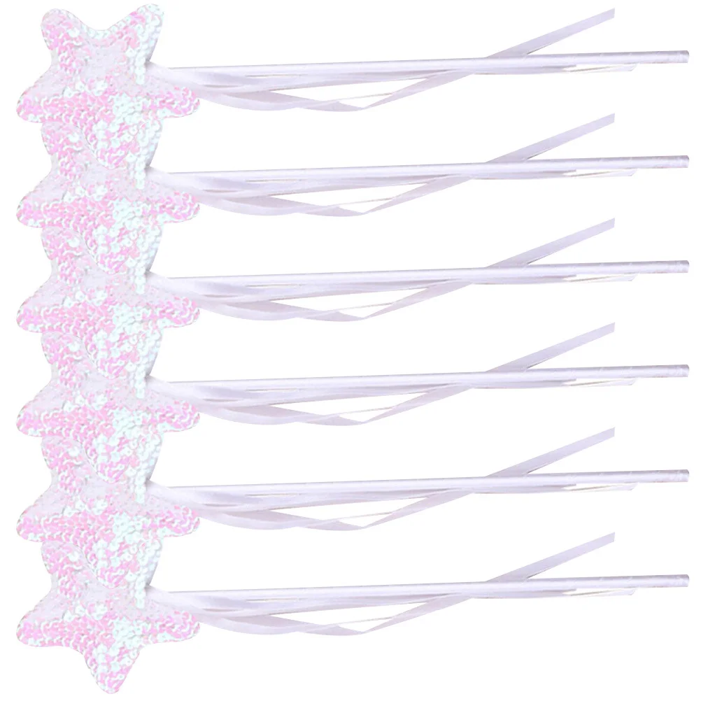 

6pcs Sequins Star Fairy Wand Kids Party Favors Birthday Gift For Girls Fairy Costume Prop Stage Decoration Angel Wands